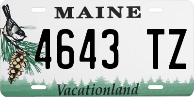 ME license plate 4643TZ