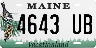 ME license plate 4643UB