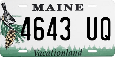 ME license plate 4643UQ