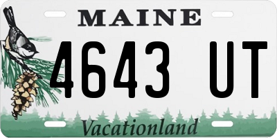 ME license plate 4643UT