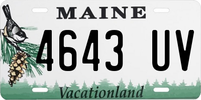 ME license plate 4643UV