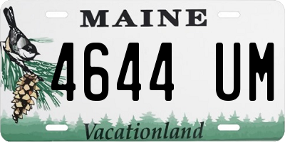 ME license plate 4644UM
