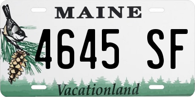 ME license plate 4645SF