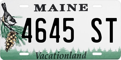 ME license plate 4645ST
