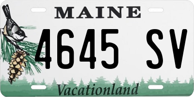 ME license plate 4645SV