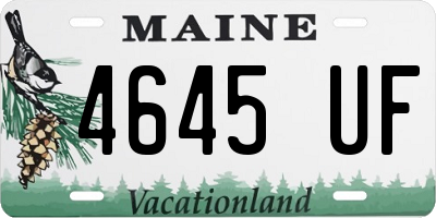 ME license plate 4645UF