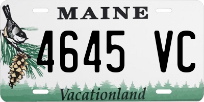 ME license plate 4645VC