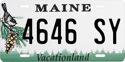 ME license plate 4646SY