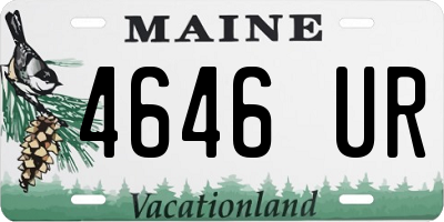 ME license plate 4646UR