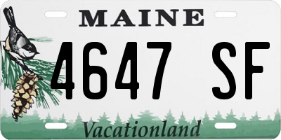 ME license plate 4647SF