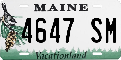 ME license plate 4647SM