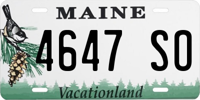 ME license plate 4647SO