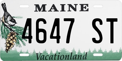 ME license plate 4647ST