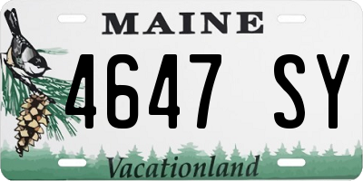 ME license plate 4647SY
