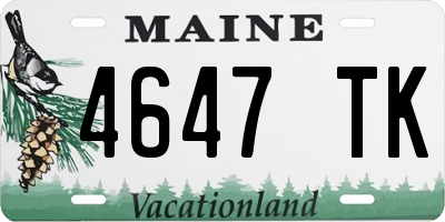 ME license plate 4647TK