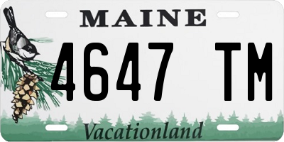 ME license plate 4647TM