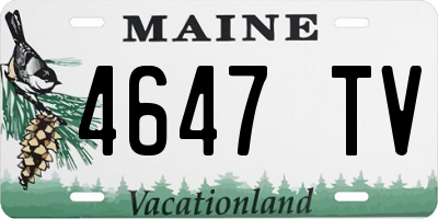 ME license plate 4647TV