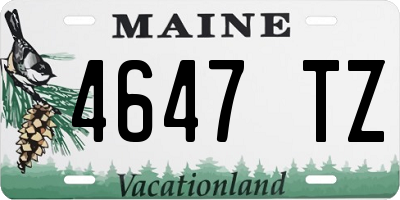 ME license plate 4647TZ