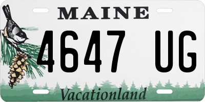 ME license plate 4647UG
