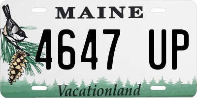 ME license plate 4647UP