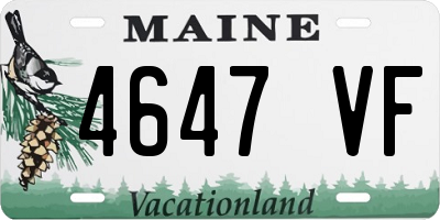 ME license plate 4647VF