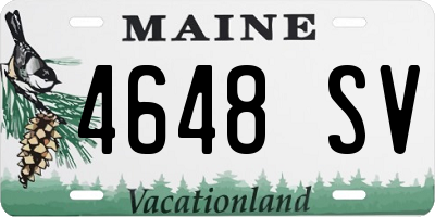 ME license plate 4648SV