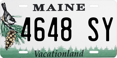 ME license plate 4648SY