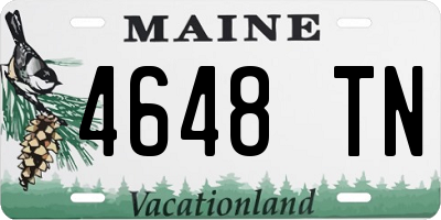 ME license plate 4648TN