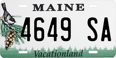 ME license plate 4649SA