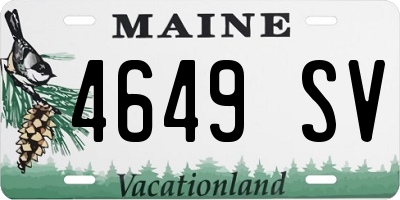 ME license plate 4649SV
