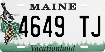 ME license plate 4649TJ