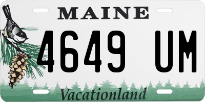 ME license plate 4649UM