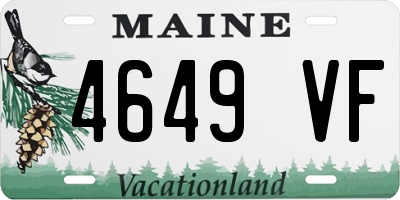 ME license plate 4649VF