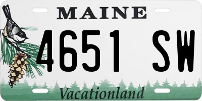 ME license plate 4651SW