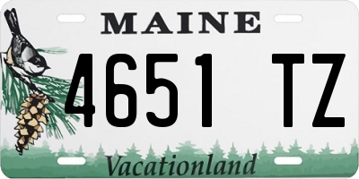 ME license plate 4651TZ