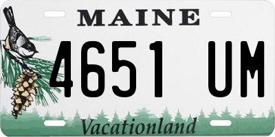 ME license plate 4651UM