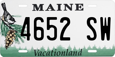 ME license plate 4652SW
