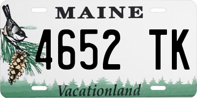 ME license plate 4652TK