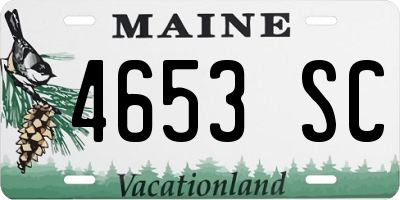 ME license plate 4653SC