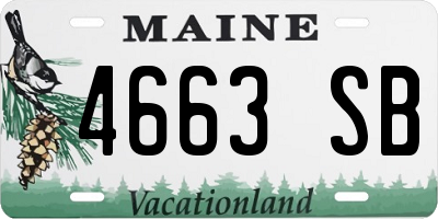 ME license plate 4663SB