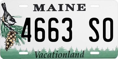 ME license plate 4663SO