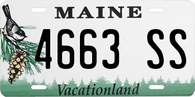 ME license plate 4663SS