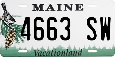 ME license plate 4663SW