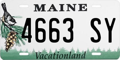 ME license plate 4663SY