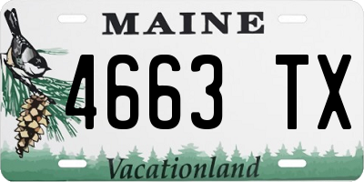 ME license plate 4663TX