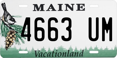 ME license plate 4663UM