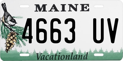 ME license plate 4663UV