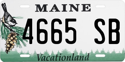 ME license plate 4665SB