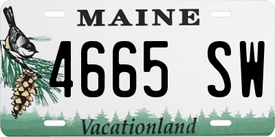 ME license plate 4665SW