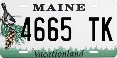 ME license plate 4665TK
